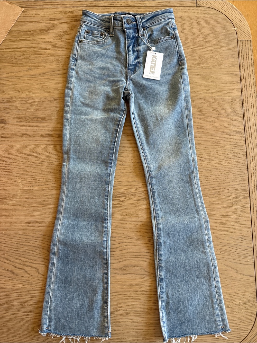 Katie J NYC Light Blue Flare Jeans